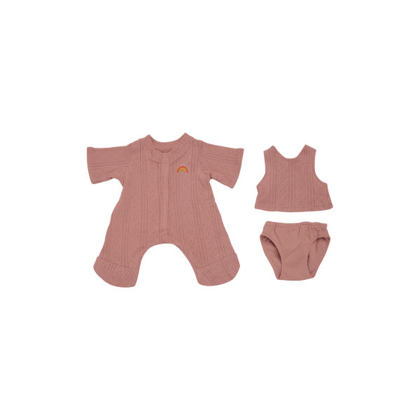 Dinkum Dolls Pointelle PJ Set - Rose