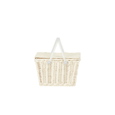 Piki Rattan Basket - Chalk