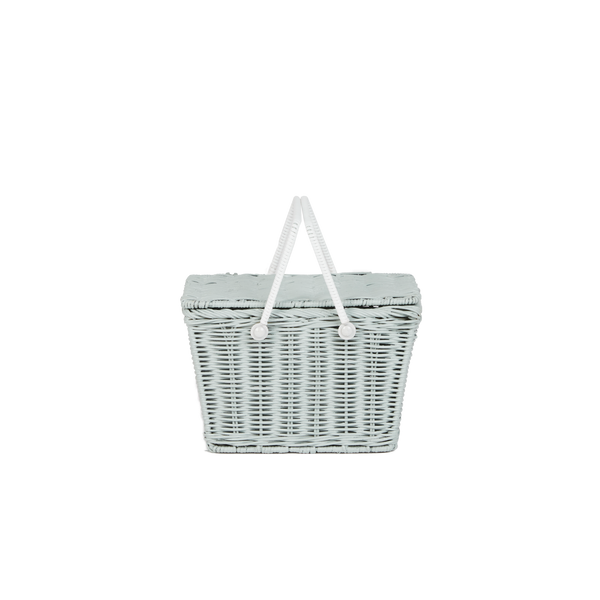 Piki Rattan Basket - Vintage Blue