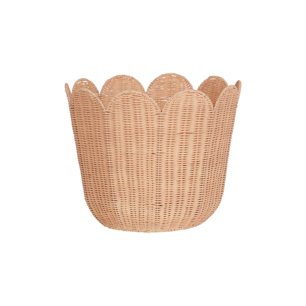 Rattan Tulip Basket - Seashell Pink