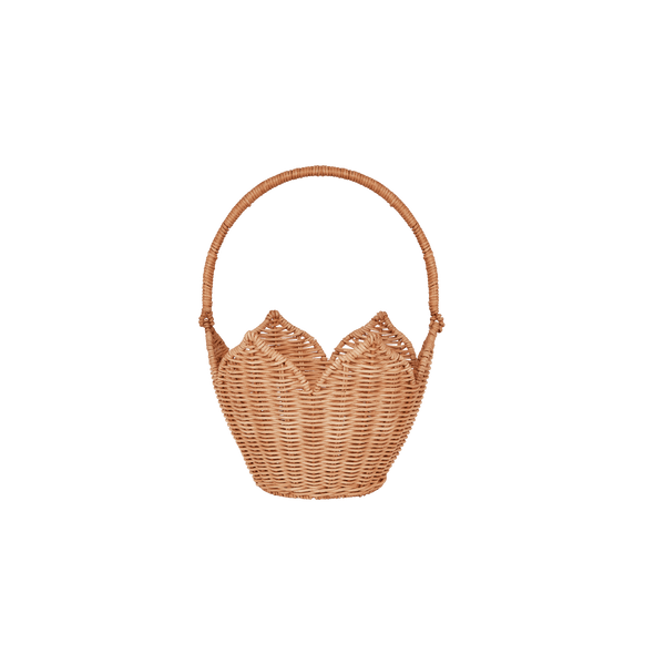 Rattan Poinsettia Carry Basket - Natural