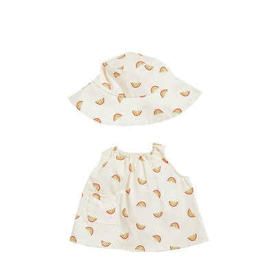 Dinkum Dolls Cotton Una Rainbow Dress Set - Ivory