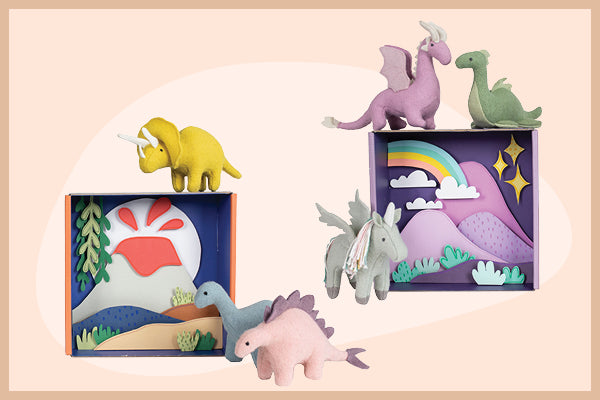 bricolage | Recyclez vos boîtes Holdie Dino et créatures magiques en dioramas remplis de jeu !!