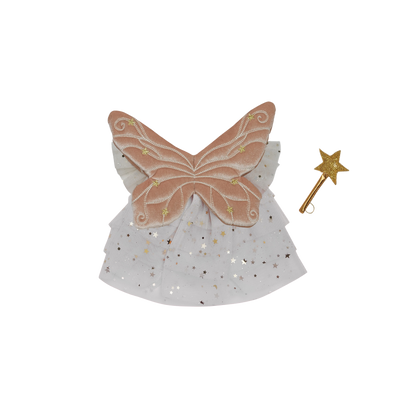 white and gold fairy costume for doll