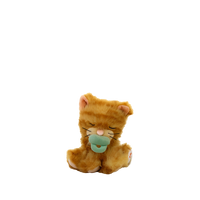Plush cat toy with a pacifier on a white background