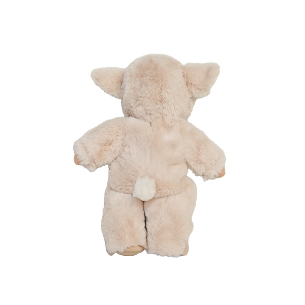 Beige stuffed animal toy on a white background