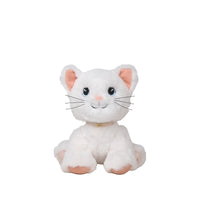 White plush cat toy on a white background