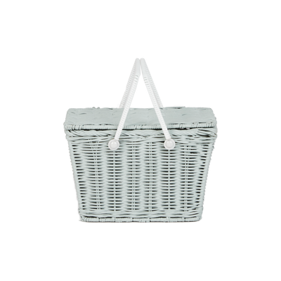 Piki Rattan Basket - Vintage Blue