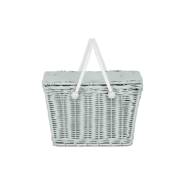 Piki Rattan Basket - Vintage Blue