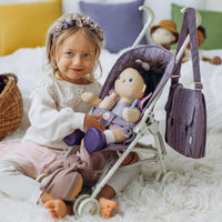 Olli Ella purple doll pram for kids toys. Play with our posable, imaginative dolls.