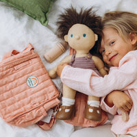 Olli Ella pink Doll changing mat and bag for kids imaginative play. For play with our posable Dinkum Dolls