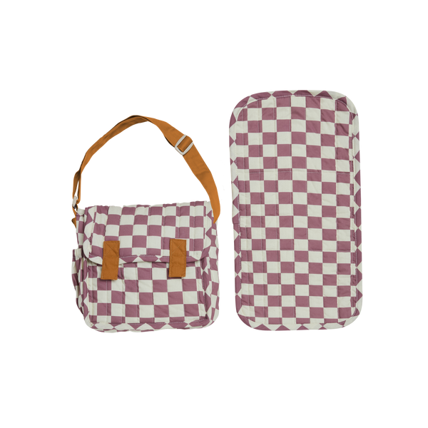 Carrie Convertible Changing Set - Plum Check