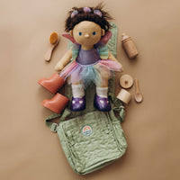 Olli Ella green Doll changing mat and bag for kids imaginative play. Perfect for play with our posable dinkum kids dolls.