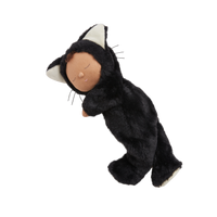 Image d'un chat noir, poupée en peluche douce pour enfants