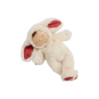 Olli Ella Christmas themed Cozy Dinkum Bunny with red ear and foot features