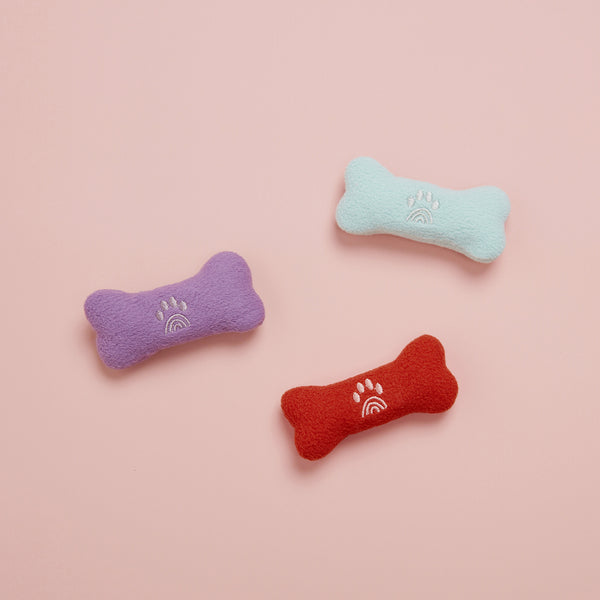 Olli Ella Dinkum Dog Bones Fiesta Colour way - Purple, Aqua and Red Bones