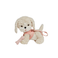 Olli Ella Dinkum Dog Cookie - Chien blanc, harnais rose et os de chien