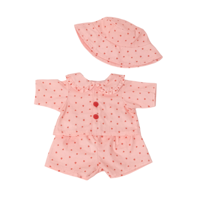 Strawberry printed outfit for Olli Ella Dinkum Dolls and other kids 35cm dolls.