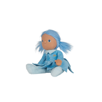 Olli Ella Blossom Buds Dinky Dinkum Iris blue flower doll sitting side on