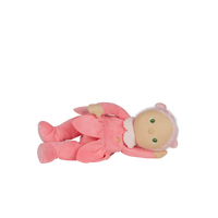 Olli Ella Blossom Buds Dinky Dinkum Lily pink flower doll  laying down