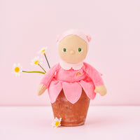 Olli Ella Blossom Buds Dinky Dinkum Lily pink flower doll sitting in flower pot