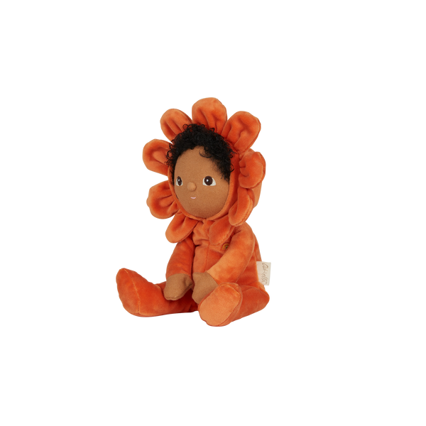 Olli Ella Blossom Buds Dinky Dinkum Poppy orange flower doll sitting