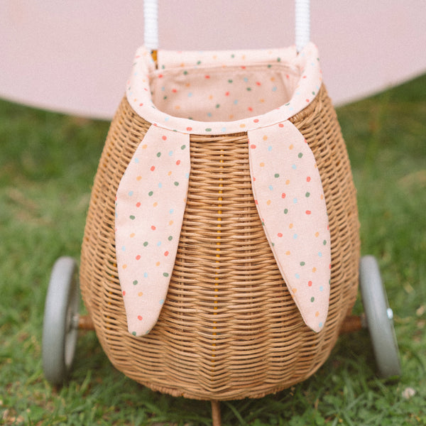 Rattan Bunny Luggy with Lining - Gumdrop