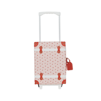 strawberry printed kids travel suitcase.