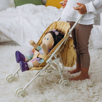 Olli Ella yellow doll pram for kids toys. perfect to match with our kids toy changing bag and mat for doll play.