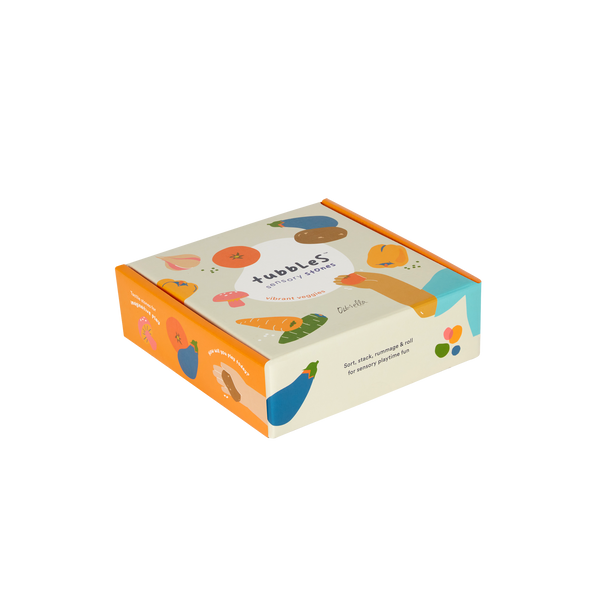 Olli Ella Tubbles Sensory Stones Vibrant Veggies packaging