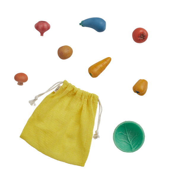 Olli Ella Tubbles Sensory Stones Vibrant Veggies individual pieces with bag