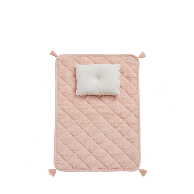Parure de lit pour poussette en coton bio - Rose