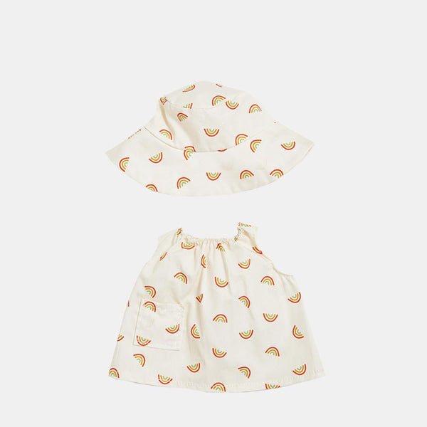 Dinkum Dolls Cotton Una Rainbow Dress Set - Ivory