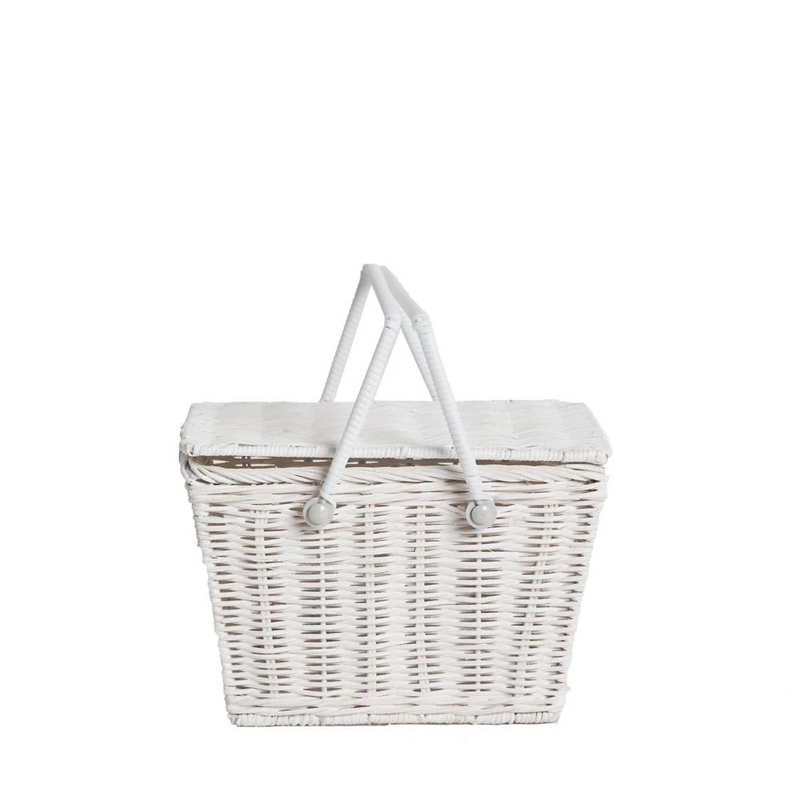 Piki Rattan Basket - White