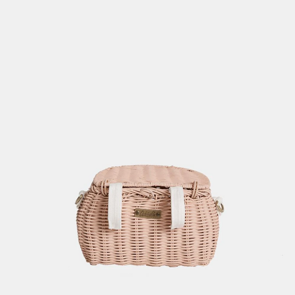 Mini Chari Rattan Bag - Rose