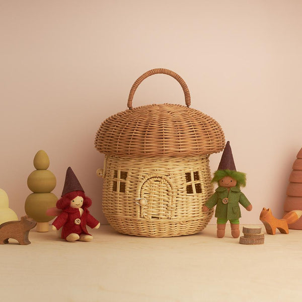 Rattan Mushroom Basket - Natural