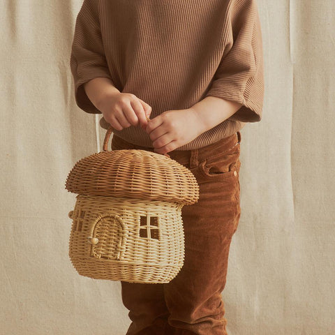 Rattan Mushroom Basket - Natural