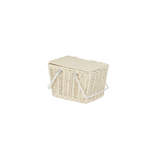 Piki Rattan Basket - Chalk